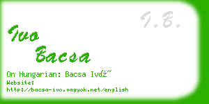 ivo bacsa business card